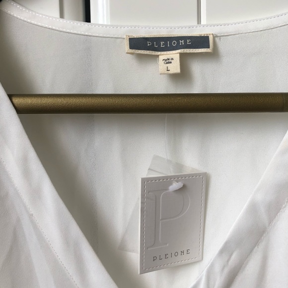 Pleione Roll Sleeve V-Neck Blouse NWT Size L - Picture 5 of 13